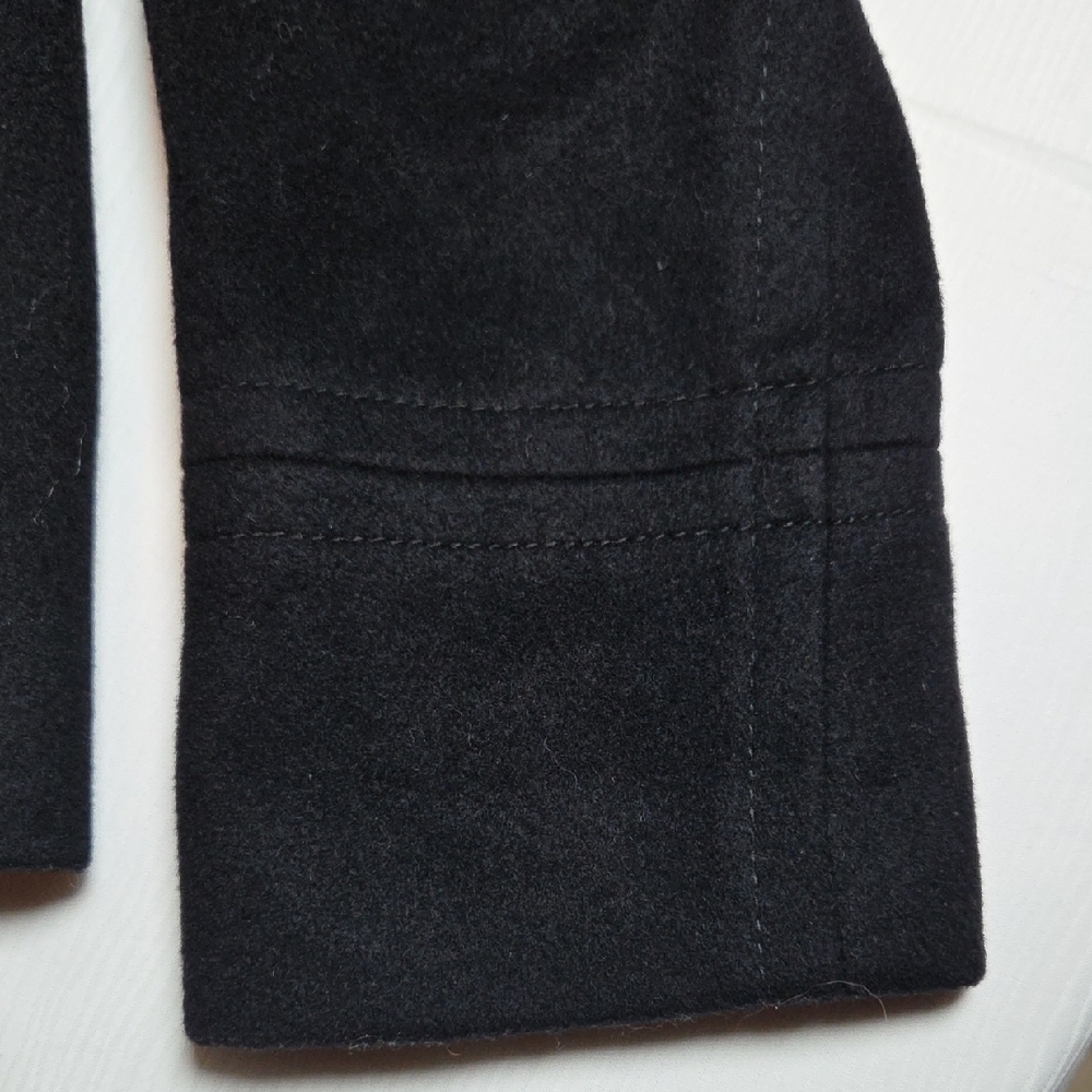 J.CREW VTG Elegant Black Double-Breasted Coat 100%WOOL SZ 4. - Picture 4 of 14